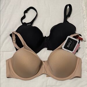 Bali Black and Tan T-Shirt Bras with Molded Cups